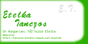 etelka tanczos business card